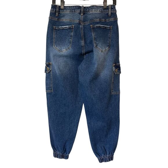 Fashion Nova Women’s Working Hard Cargo Denim Joggers-Medium - Picture 6 of 7